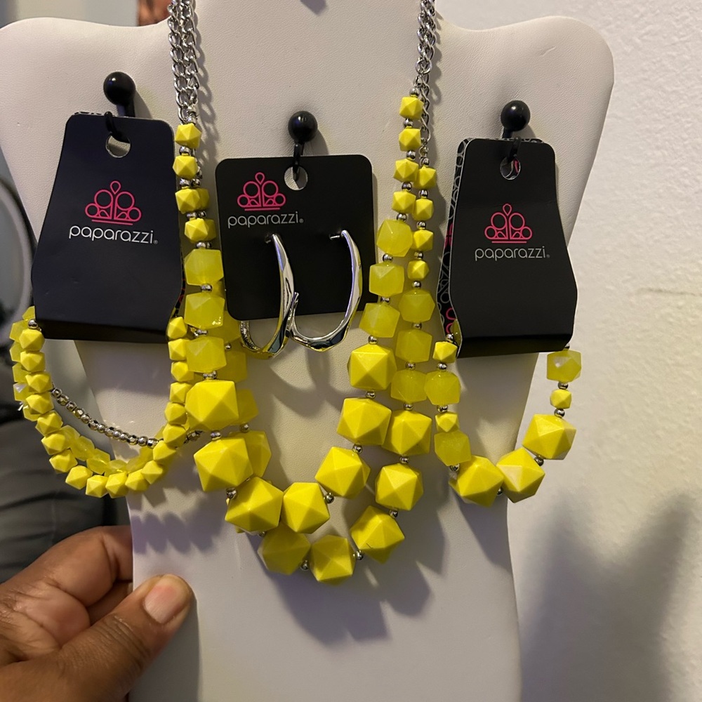 Paparazzi Bold Yellow Jewelry Set
